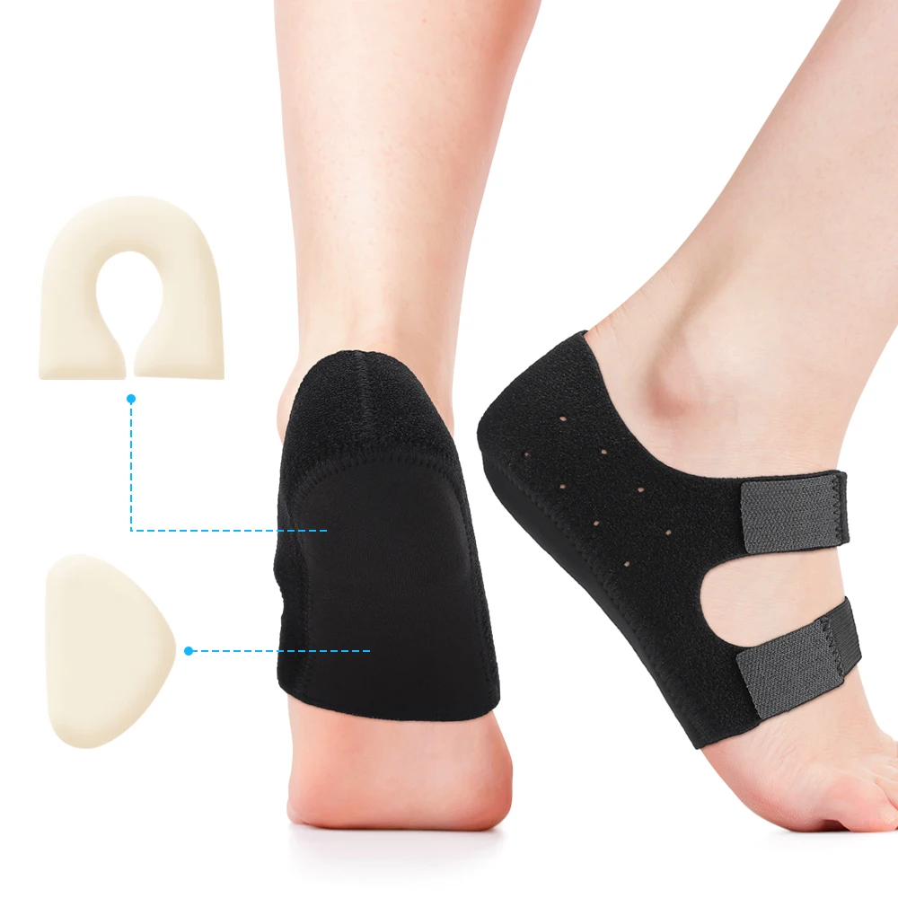 2pcs Heel Arch Support Pads Silicone Orthopedic for Plantar Fasciitis Achilles Tendinitis Shockproof Invisible Foot Arch Pads