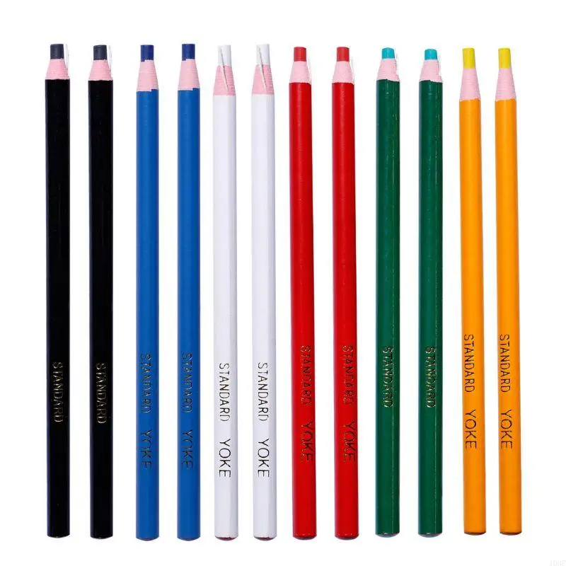 103C 12Pcs Peel Off Marker Grease Pencil Colored Crayon Pen Paper Roll Wax Pencil For