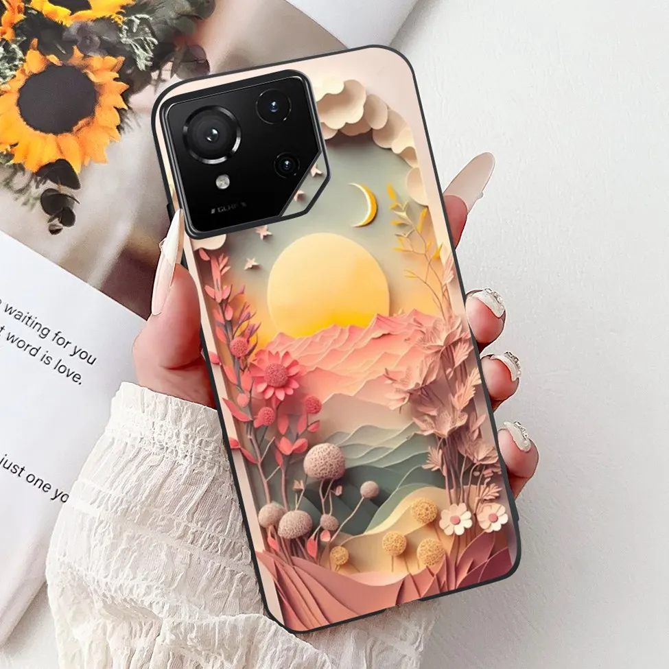 Luxury Cute Cat Silicone Shockproof Bumper Back Cover - Stylish Painted Design