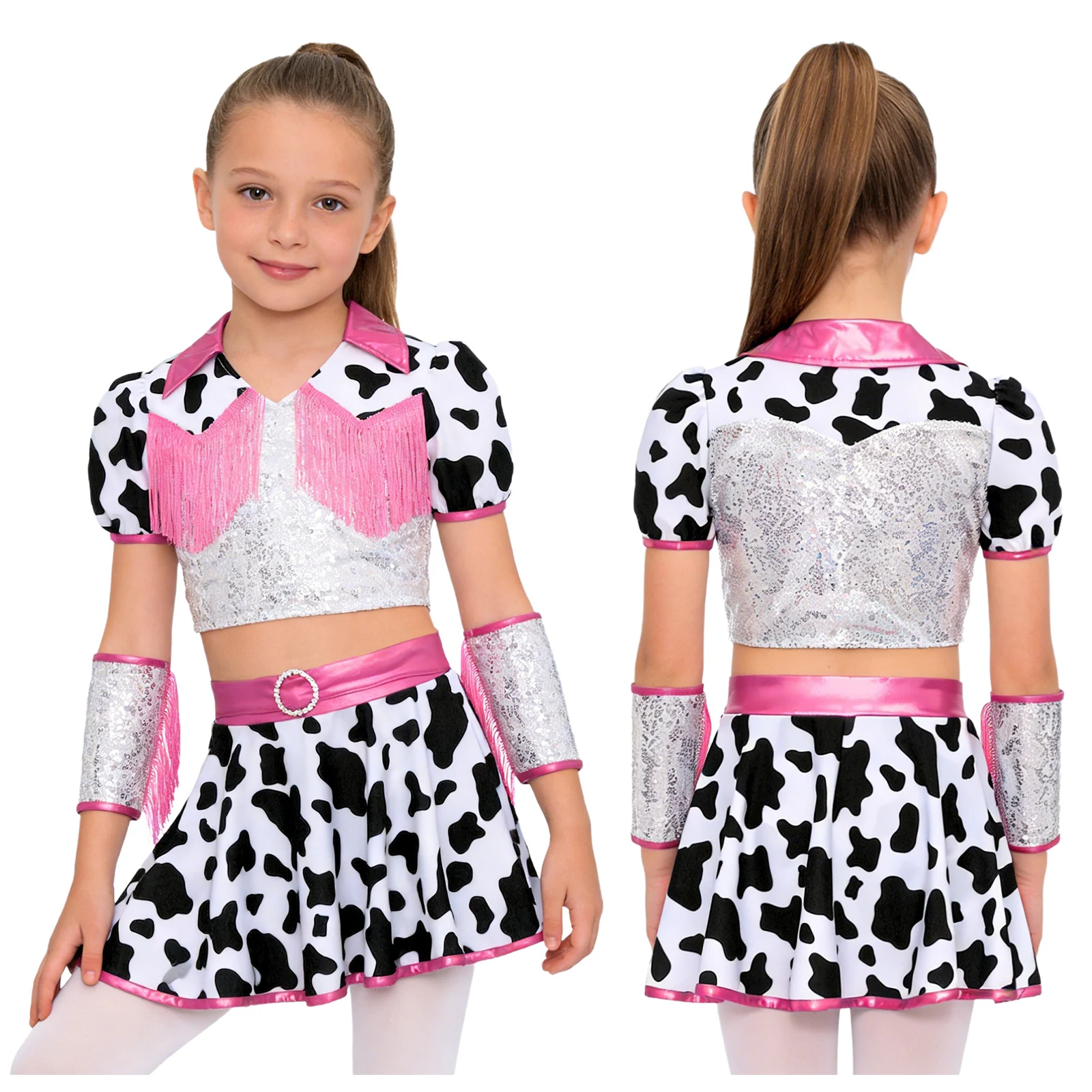 Déguisement Cowgirl Fille à Sequins – Crop Top et Jupe-Culotte – photo 6