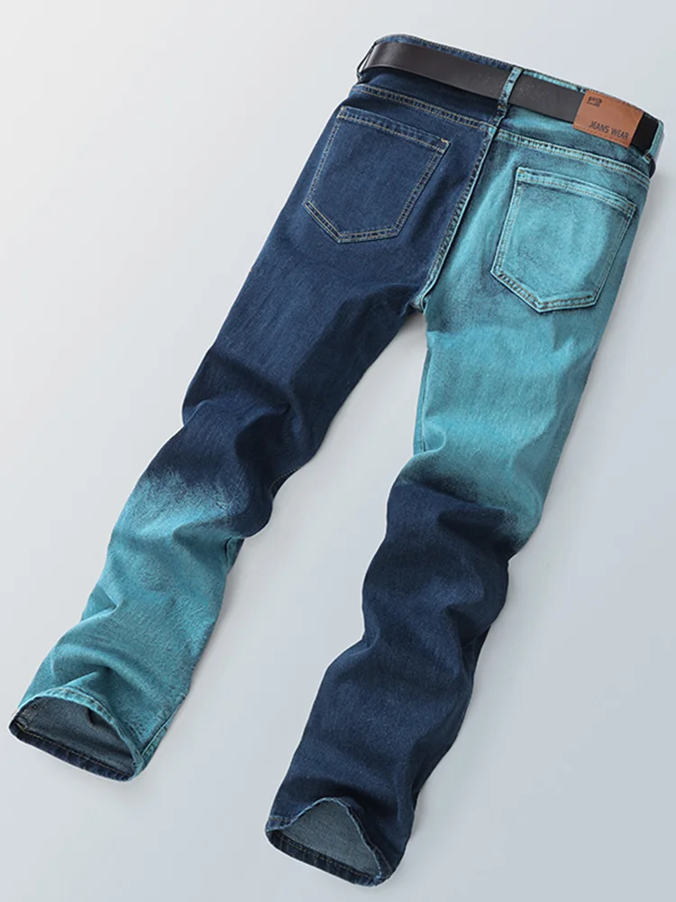 Men's Gradient Patchwork Jeans — product detail 8