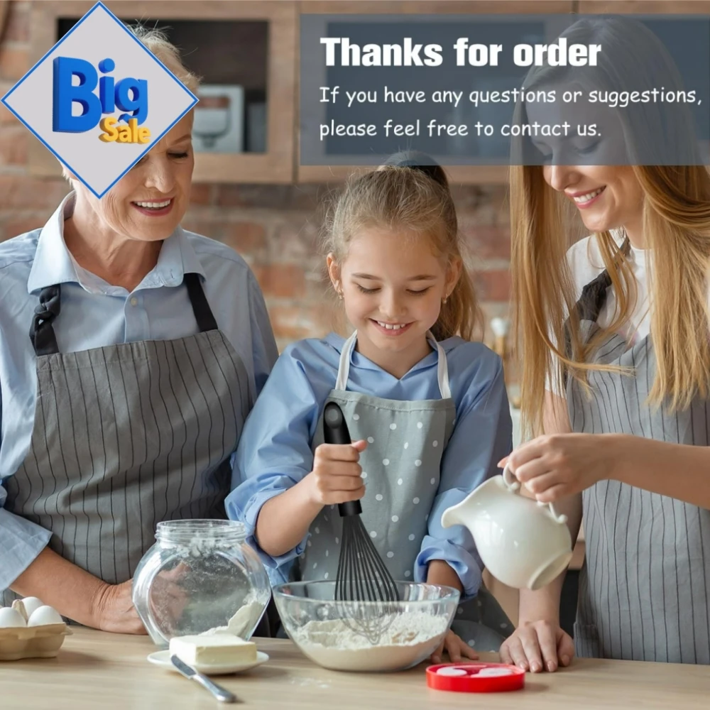 Whisks for Cooking Silicone Egg Beater Stainless Steel Whisk Manual Cream Egg Mixer Stirring Balloon Whisk Baking 5/3/1pcs silicone egg beater