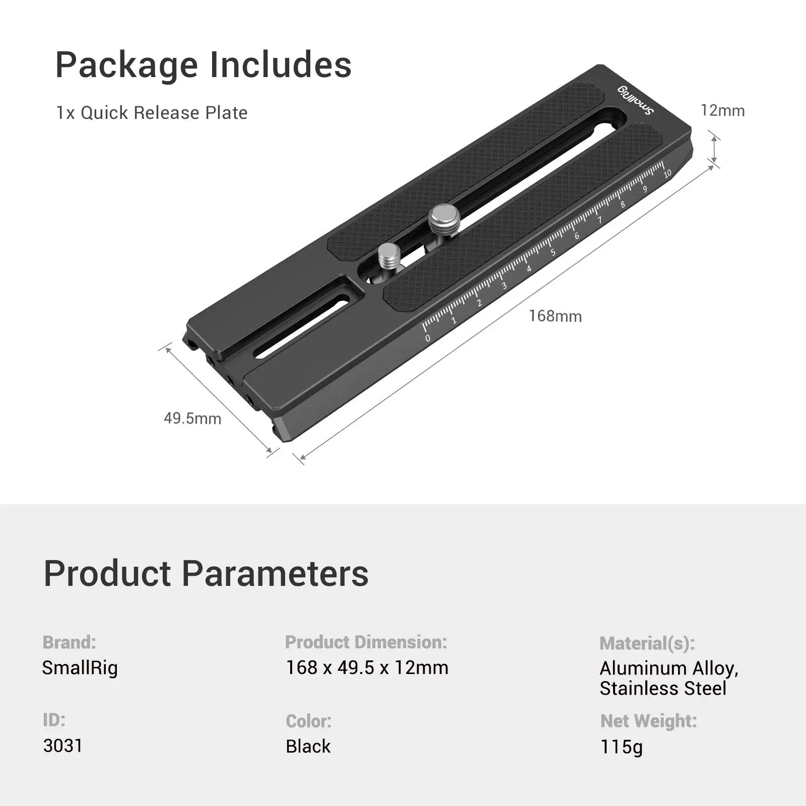 Plaque Rapide Type Arca Pour Trépied Et Stabilisateur DJI Ronin - Compatible RS3, RS2, Etc. Avec Vis 1/4-20