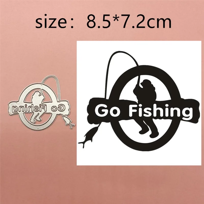 

Letter Boy Fishing Metal Cut Dies Christmas Stencils For DIY Scrapbook Paper Card Decorative Craft Embossing Die Cuts
