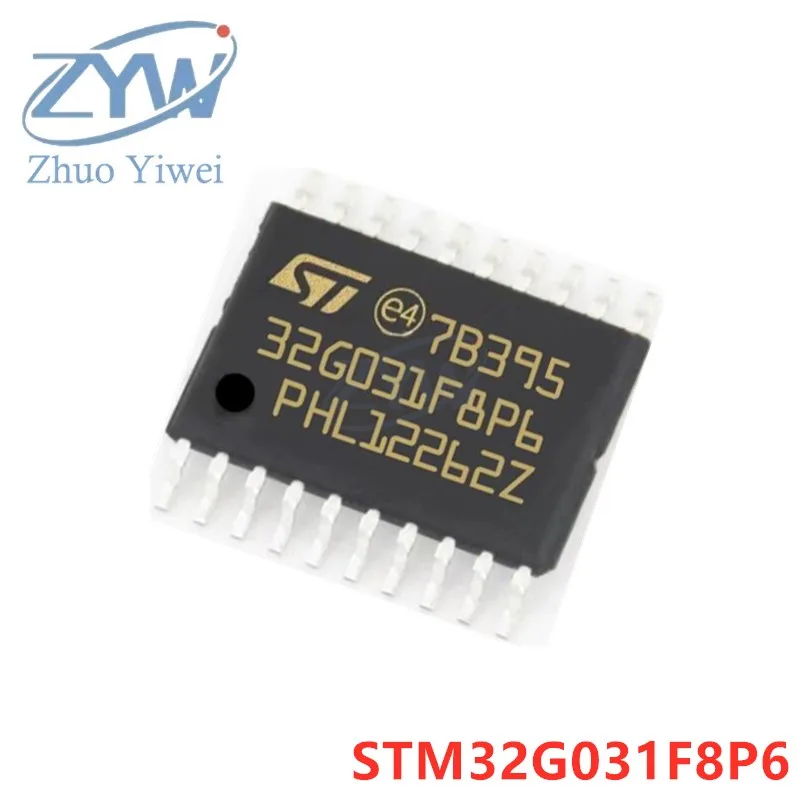 

STM32G031F8P6 TSSOP-20 STM32G STM32G031 STM32G031F8P 64MHz 64KB ARM Cortex-M0+ chip MCU 32-bit microcontroller New original