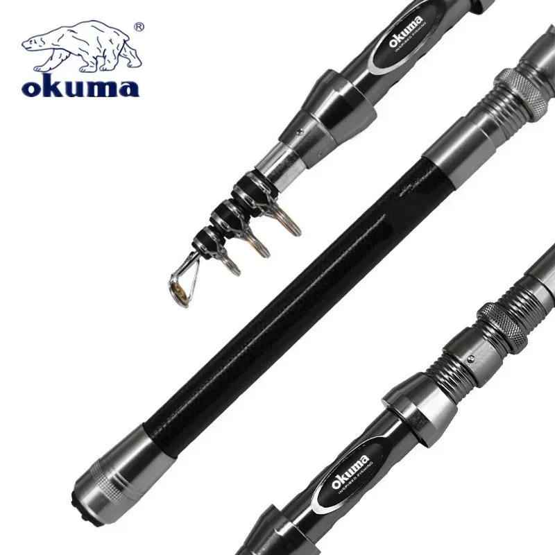 OKUMA Carbon Rock Rod 1.5M/1.8M/2.1M/2.4M/2.7M Ceramic Guide Ring Water Drop Spinning Wheel Fishing Rod