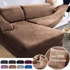 Velvet Sofa Cover Thick Elastic 1/2/3/4 Seater Sofa Cover for Living Room Velvet Plush L Shaped Corner Sofa Cover Couch Cover 1