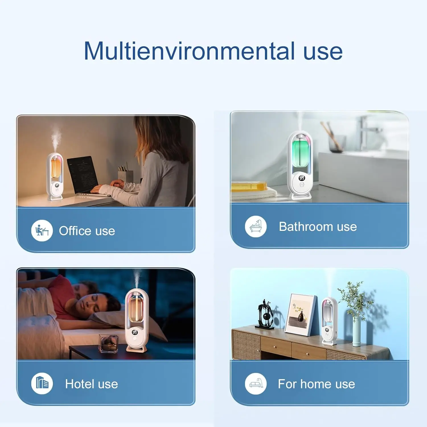 Essential Oil Wood Scent Diffuser Wall Mounted Rechargeable Timed Spray Humidifier Wireless Air Freshener Bedroom Large Room