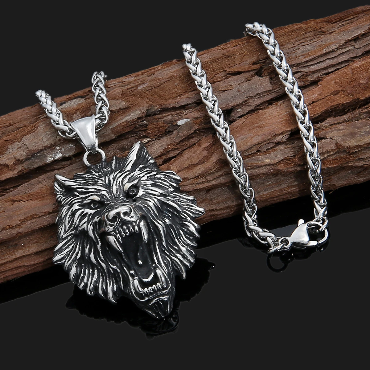 Collar de celta Vikingo, colgante de cabeza Lobo de acero inoxidable, vikinga que no se decolora, no alérgica| | - AliExpress