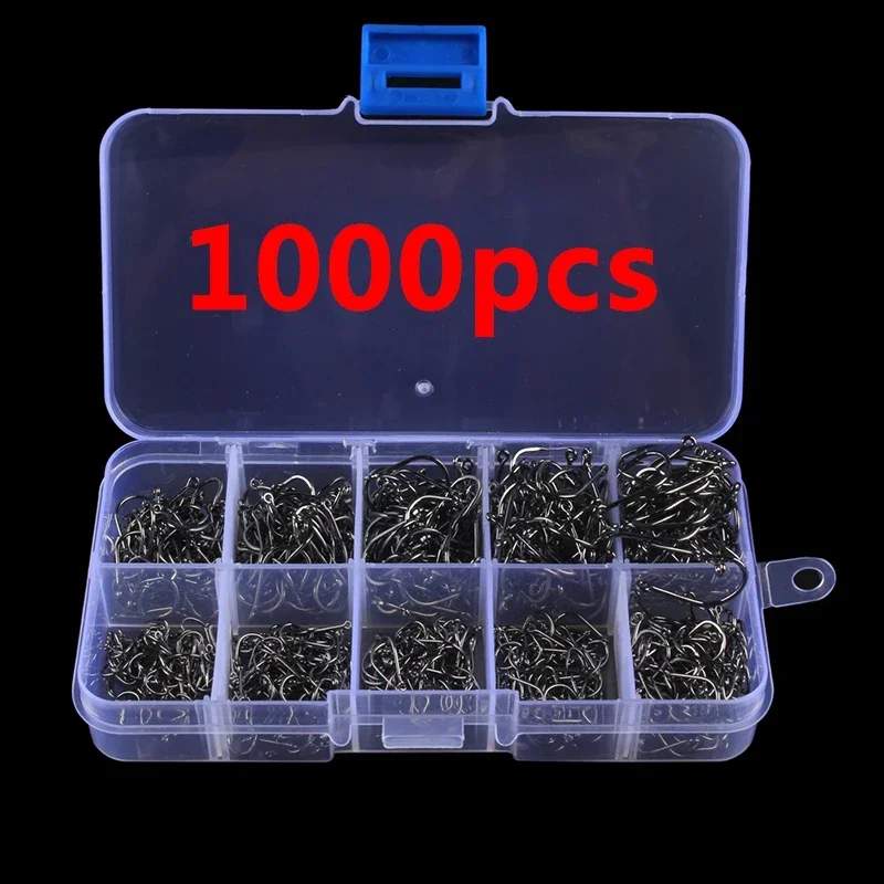 Lot De 100 Hameçons De Pêche MMJR, Acier Haute Teneur En Carbone, Barbelés, Pour Eau Salée Et Douce