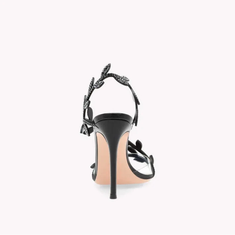 Neue Sommer frauen hochhackigen Sandalen Spitz Strass Blatt Stiletto Sandalen Temperament Mode High Heels – Detail 14