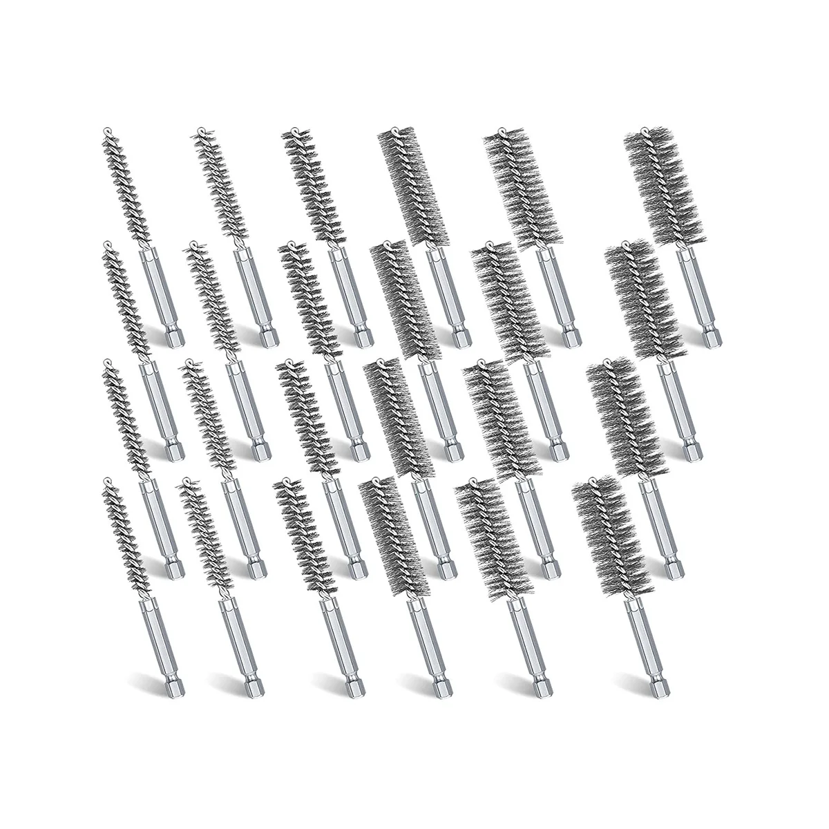 

Bore Cleaning Brush Set,Wire Bore Brush Set Stainless Steel Cleaning Brush for Power Drill Impact Driver 24Pieces