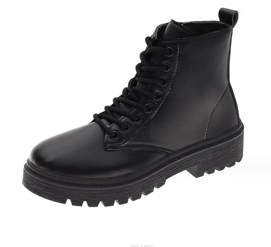 Sexy Women Boots New In Motorcycle Ankle Boots Wedges Female Lace Up Platforms Winter Black Leather Oxford Shoes Women Boots