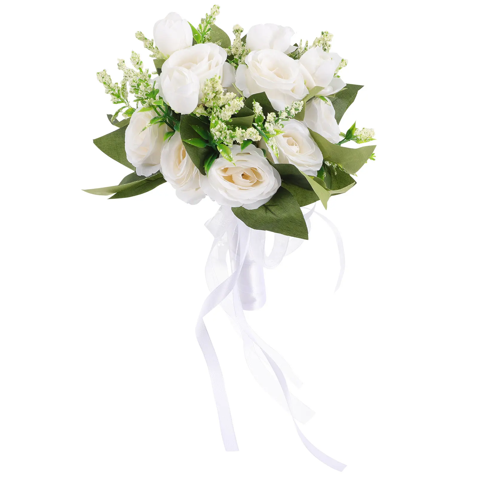 

Artificial Bride Holding Flowers Western Wedding Bridal Bouquets Bride Photography Style Forest Style Roses Dried Weddings