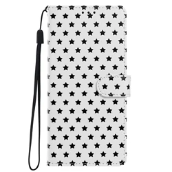 Star Leather Flip Wallet Phone Case with Enhanced Protection and Style for iPhone 15 Pro Max (WHITE)