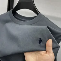 T-shirt homme en coton à manches courtes et col rond 2025, un haut respirant imprimé 2D motif poney, de marque de luxe, très tendance pour l'été 2