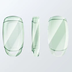 Transparent TPU Car Key Case Cover with Keychain Accessory (Green)