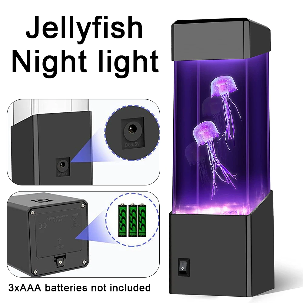 

LED Aquarium Tank Night Light AA Battery/USB Powered Colorful Table Lamp Atmosphere Lamp For Kids Children Gift Home Room Decor