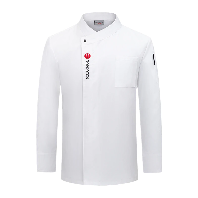 מעיל שף ארוך גברים שרוול ארוך גברים שף ז 'קט מלצר חולצה שף מדים מסעדה שף מעיל מאפייה לנשימה