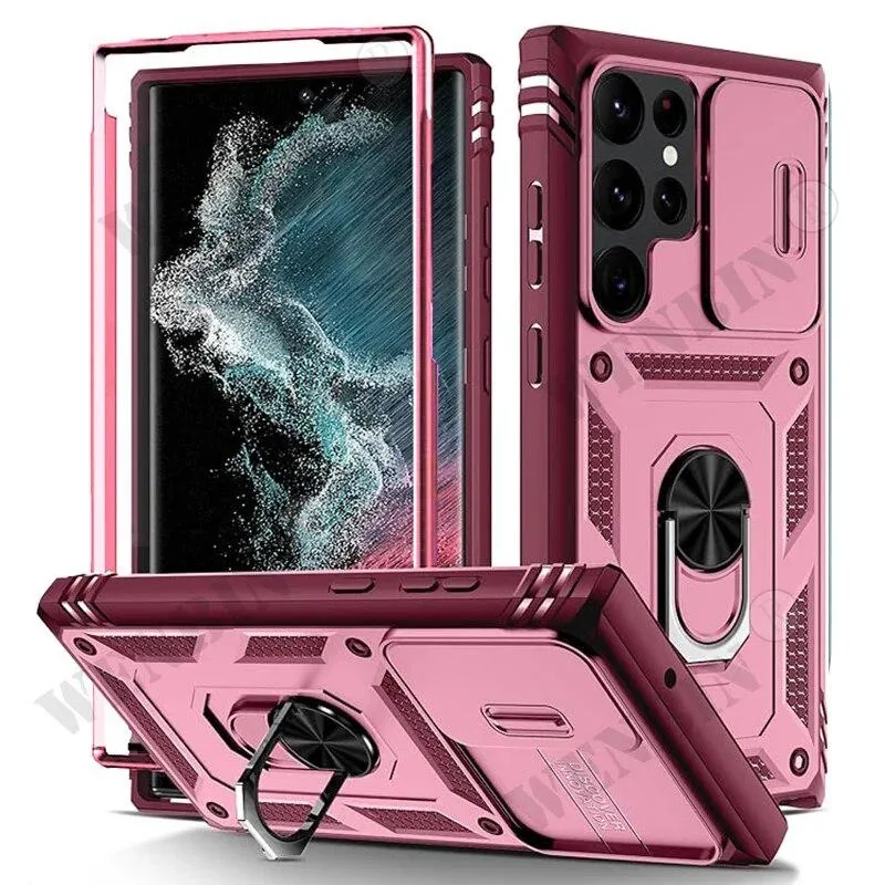 Heavy Duty Shockproof Case with 360° Rotating Kickstand and Camera Protection