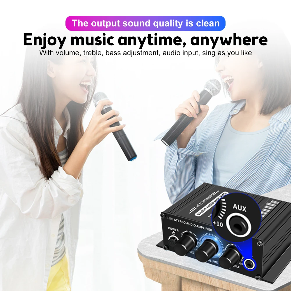 12V 400W Stereo Mini Amplificador Audio Power Amplifier FM HIFI 2CH Audio  Music Player Stereo Audio Amplifier For Mic Car Home - AliExpress