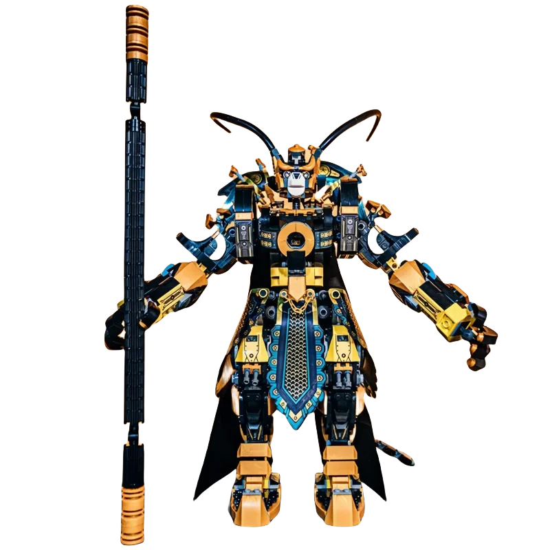 Black Battle Demon Sun Wukong Trasformato Mech Children'S Building Block Boy Toy Assembly Gift Action Character