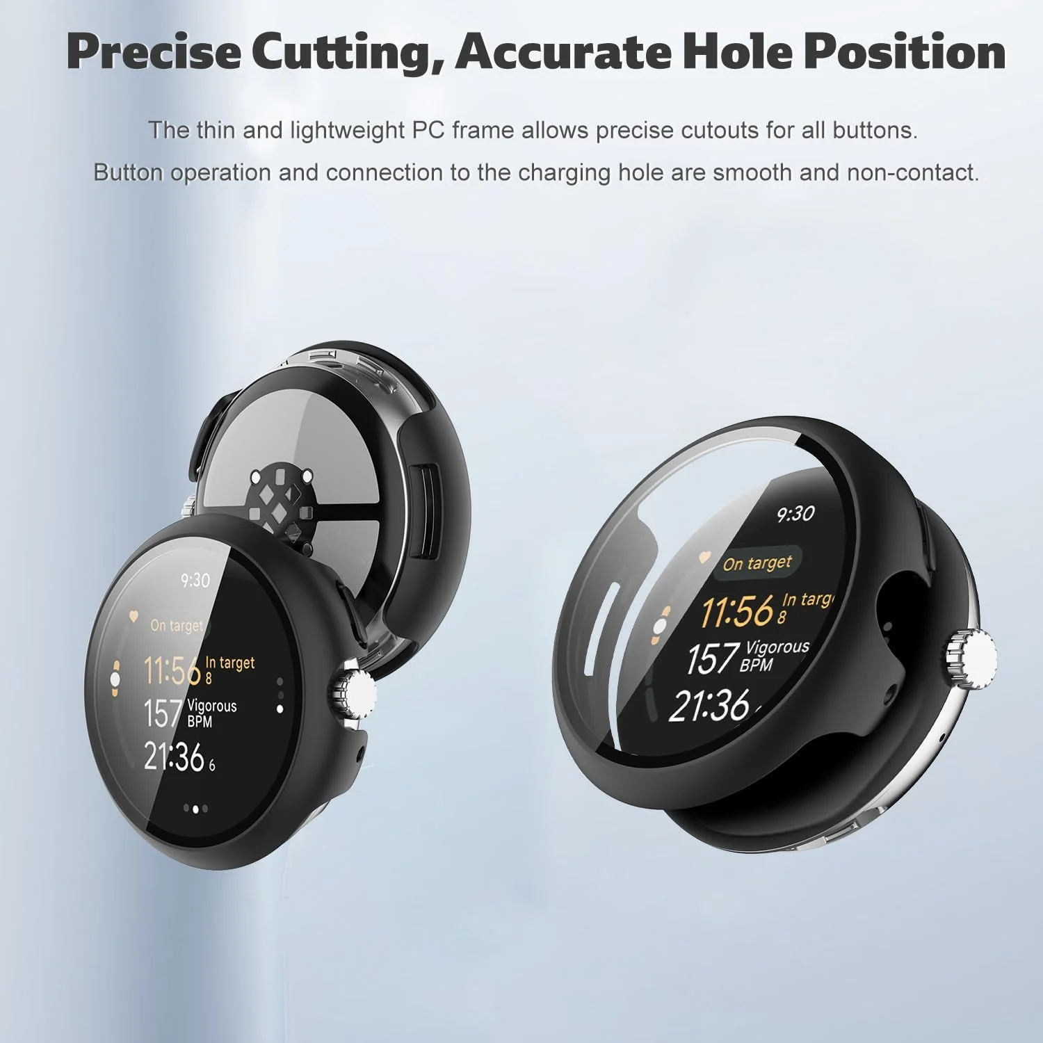 Premium Full Coverage Protective Watch Case with Built-in Tempered Glass and Shockproof Hard PC Bumper