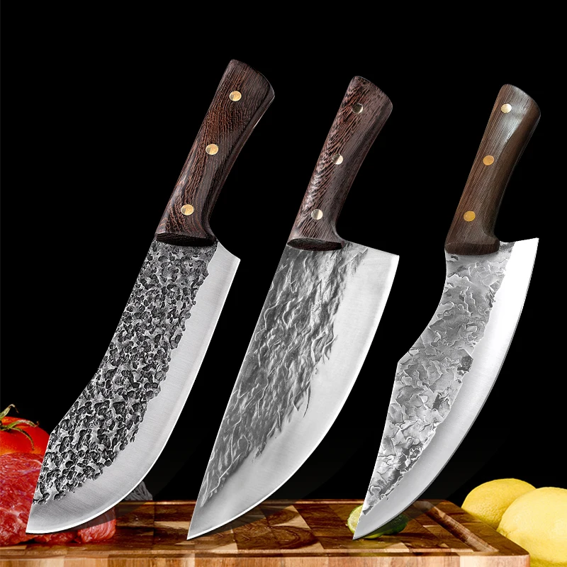 

Forged Butcher Knife Kitchen Stainless Steel Meat Chopping Boning Knife Serbian Chef Slicing Cutter Fishing Tools Cooking Knife
