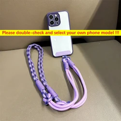 Shockproof Crossbody Lanyard Luxury Clear Acrylic Hard Phone Case - OnePlus Nord N30 SE (Purple)