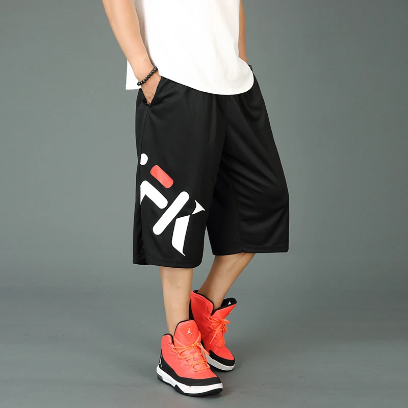 

summer men sports basketball shorts Breathable hole plus size 6XL 7XL letter patchwork shorts fitness breathable shorts red 74