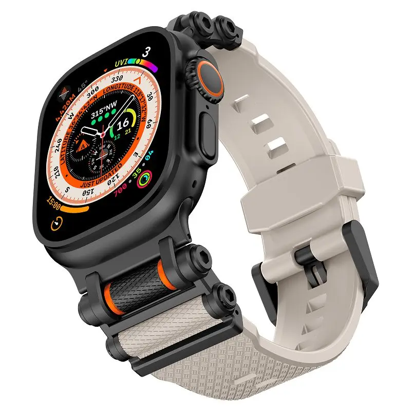 Premium Durable Metal Connector Watch Strap with TPU Sport Band