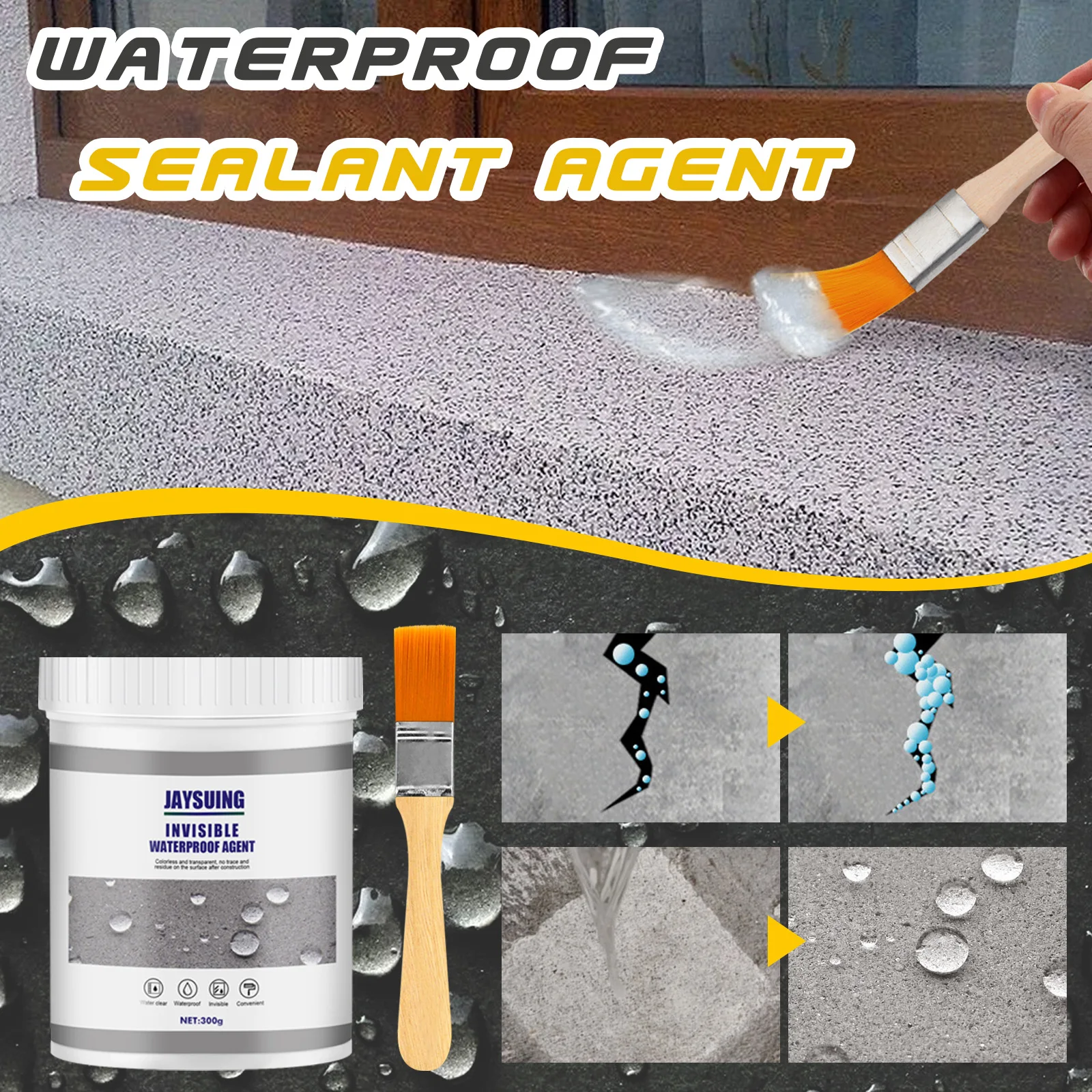 

Invisible Waterproof Agent Transparent Sealing Coating 30/100/300g Leak-Free Glue Adhesive Strong Sealant Toilet Repair Tools