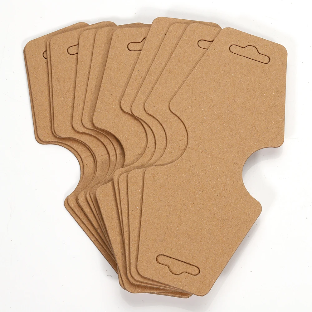 Display Cards 50pcs/lot 12x5cm Foldable Kraft Paper for DIY Jewelry Retail Packaging Tags