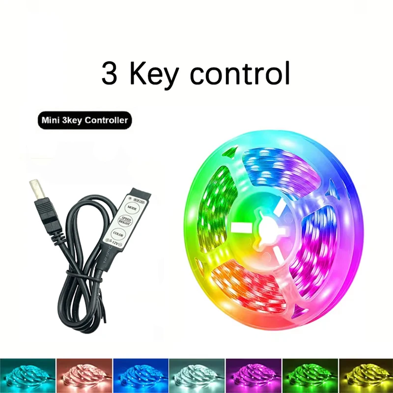 סטריפ LED עם בקרת Bluetooth 5050 RGB תאורת רצועה גמישה לדים 1M-30M 5V USB תאורת רקע לטלוויזיה קישוט חדר