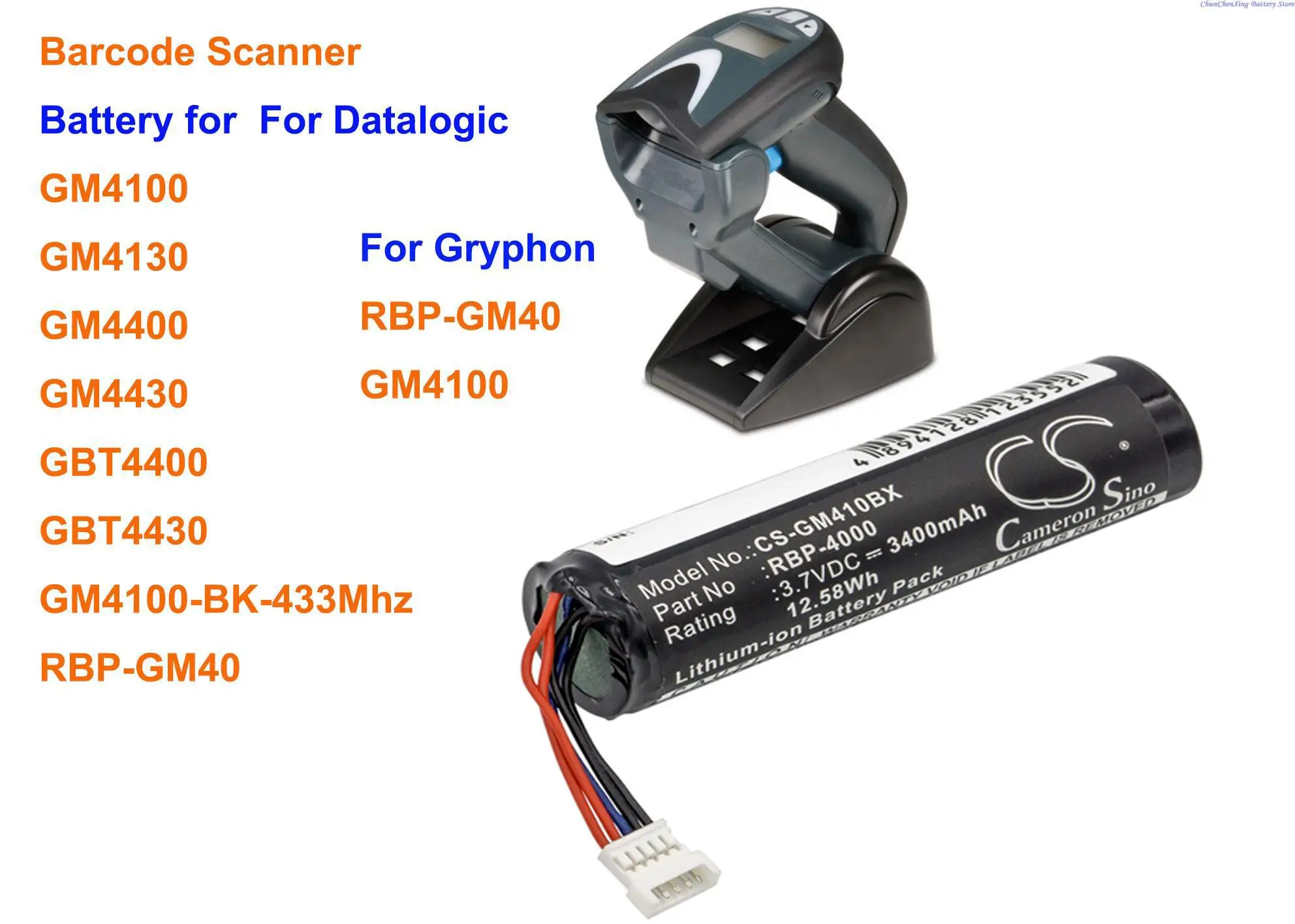 

Cameron Sino 3400mAh Battery RBP-4000 for Datalogic GBT4400, GBT4430, GM4130, GM4400, GM4430, For Gryphon GM4100, RBP-GM40