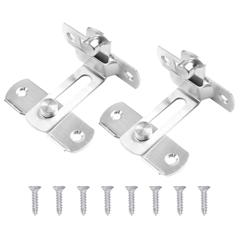 2x Sliding Door Lock Barn Door Latch Stainless Steel Flip Locks Door