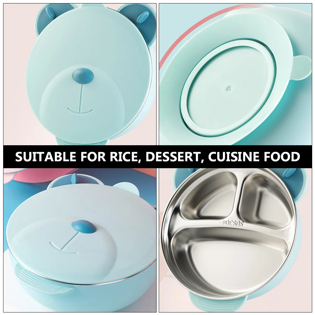 Portable Stainless Steel Suction Bowl Baby Toddler Weaning 185X185cm Kids Feeding silicone dining plate silicone meal set silicone feeding set baby tableware set silicone feeding bowl rotary feeding bowl children feeding tray baby food bowl