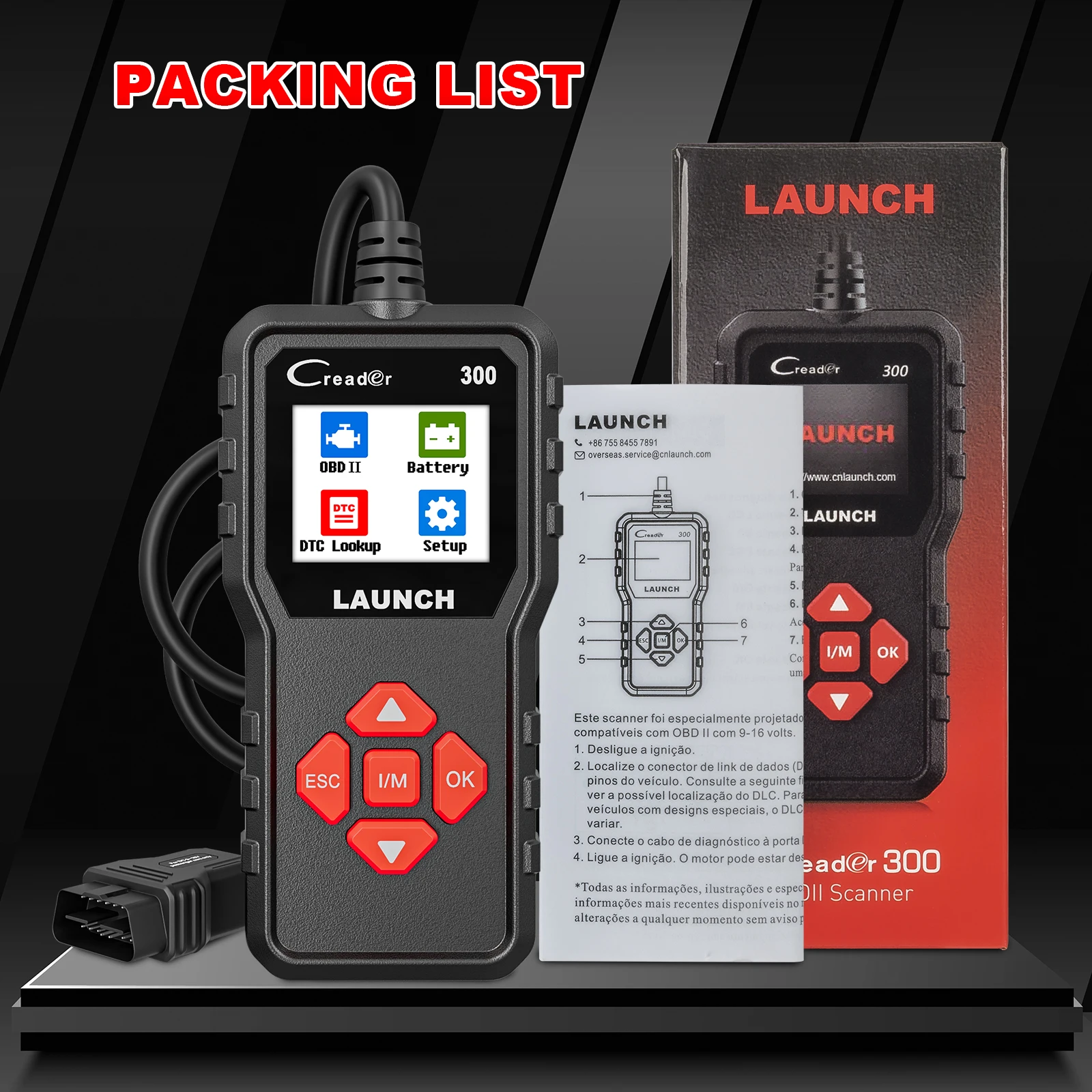 Lebenslange Kostenlose Updates LAUNCH X431 CR300 OBD2 Scanner Auto Codeleser Diagnose-Scan-Tools I/M Motor-Batterietester PK CR3001 – Detail 4