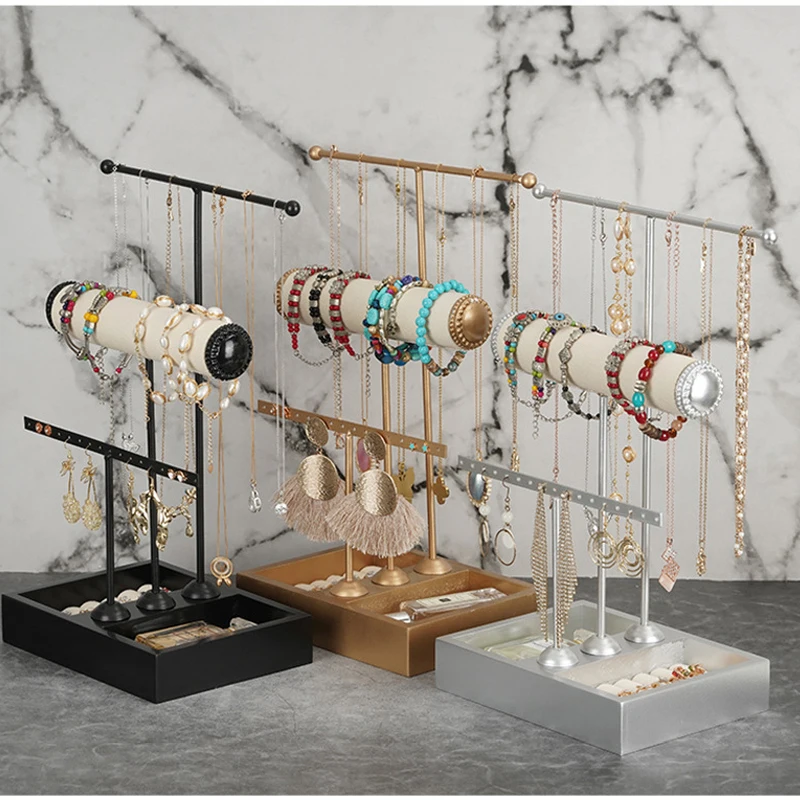 

3 Tier Jewelry Tree Stand Tower Rack Necklace Bracelet Holder Jewelry Display Stand Jewelry Tower with Ring Tray