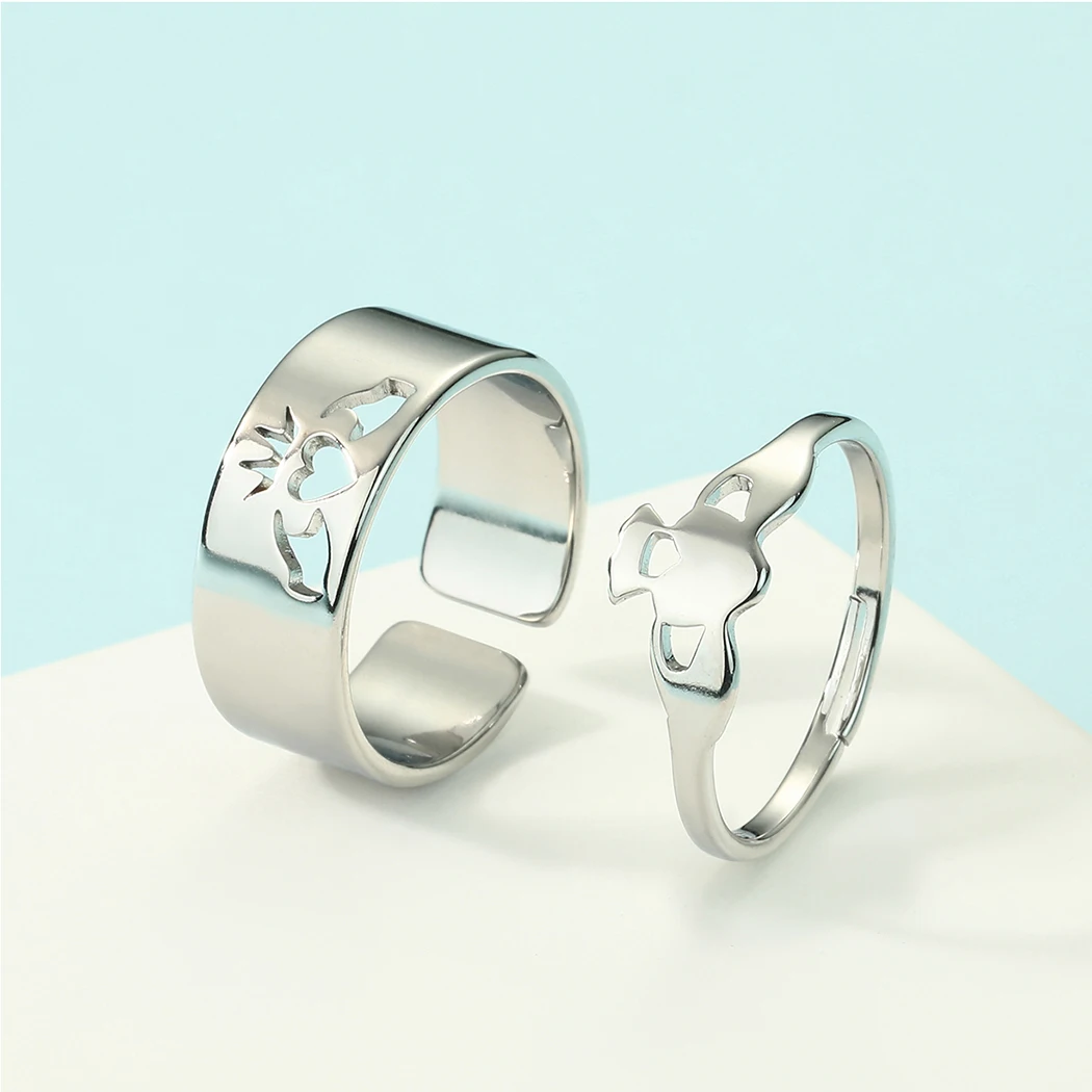 Todorova Classic Ireland Style Claddagh Heart Set Di Anelli Regolabili In Acciaio Inossidabile Per Coppie Gioielli Da Sposa Regalo Romantico