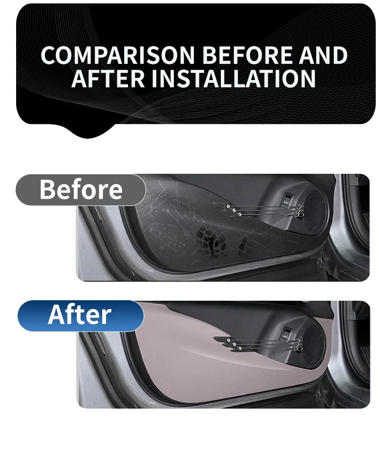 For BYD Yuan Plus Atto 3 2025 Car Door Anti Kick Sticker Door Panel Protective Anti Scratch Pad Interior Decor Accessories
