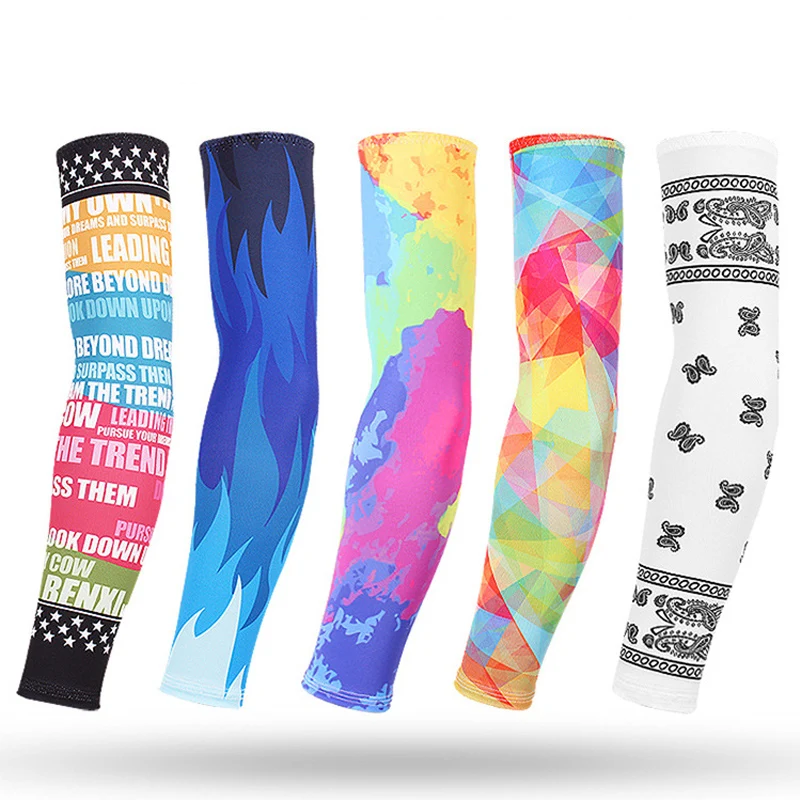 Quick Dry Arm Compression Sleeve Basketball Cycling Arm Warmer Summer Running UV Sun Protection Armguards Sunscreen Cuff Cover