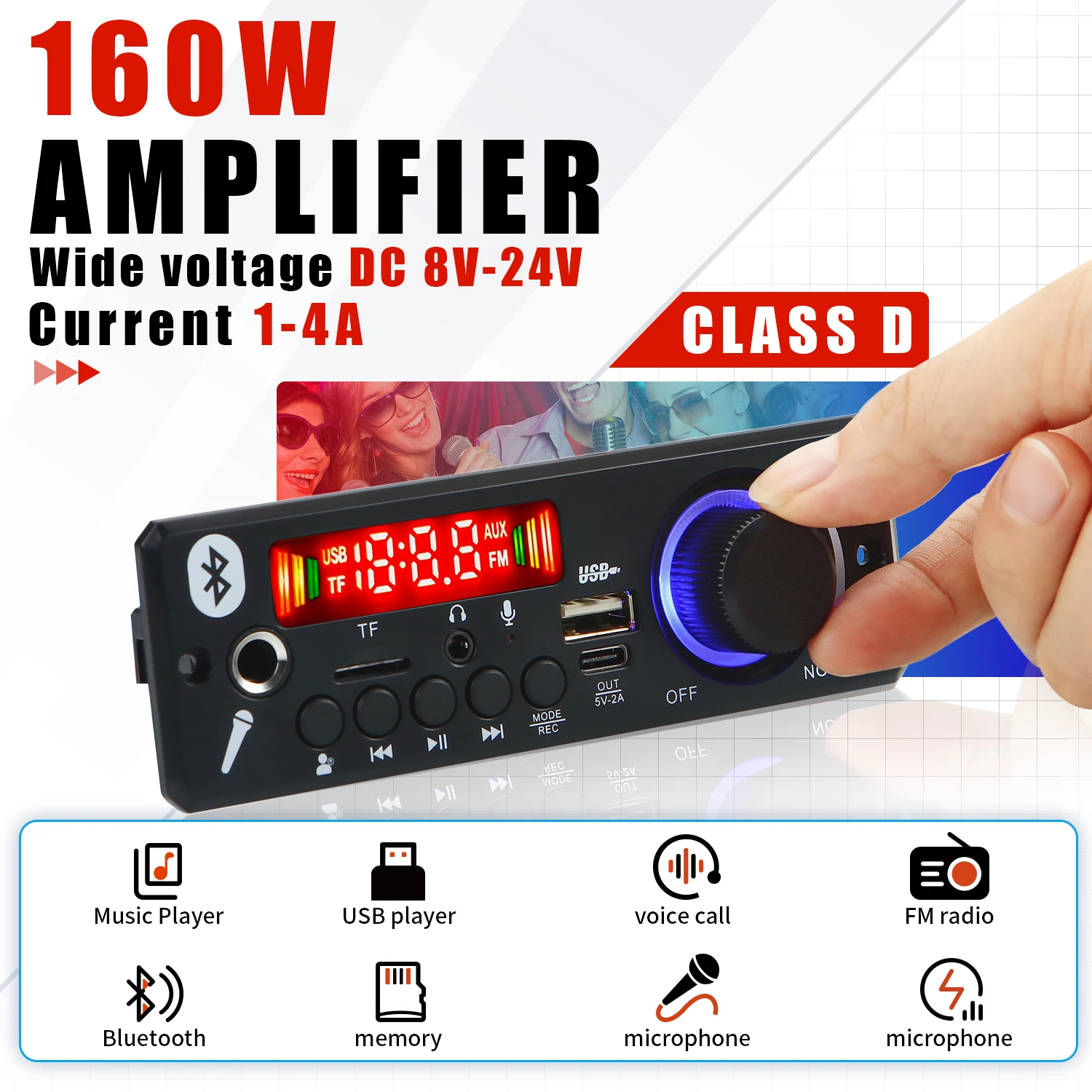 160W 앰프 블루투스 MP3 WMA APE 디코더 보드, 핸즈프리 자동차 오디오 마이크, USB TF FM 라디오, DIY Mp3 음악 플레이어, 12V 80W Best Top5 160W 앰프 블루투스 MP3 WMA APE 디코더 보드, 핸즈프리 자동차 오디오 마이크, USB TF FM 라디오, DIY Mp3 음악 플레이어, 12V 80W Best Top5