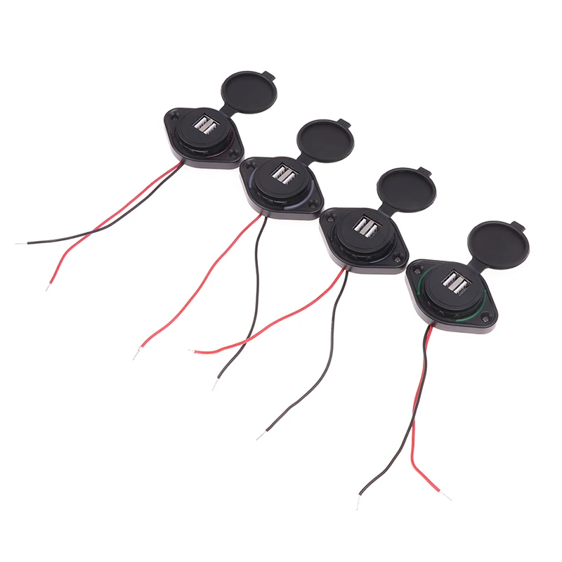 차량용 충전기 듀얼 방수 어댑터, 전원 소켓 콘센트, 듀얼 USB 포트 충전기, 전원 소켓, 자동차 전자 제품, 3.1A, 12-24V