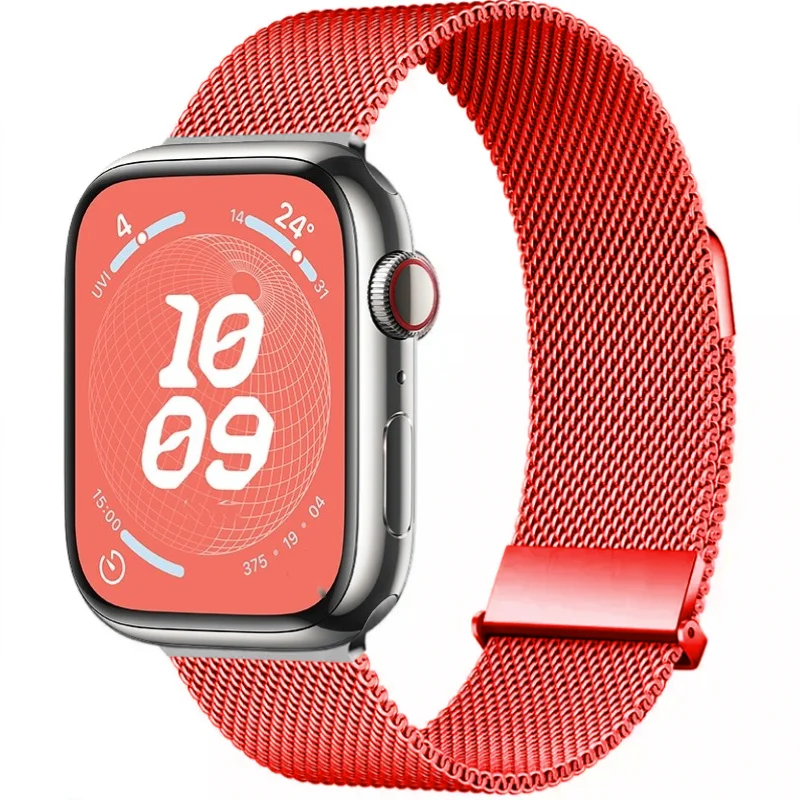 Sleek Metal Magnetic Milanese Loop Watch Strap