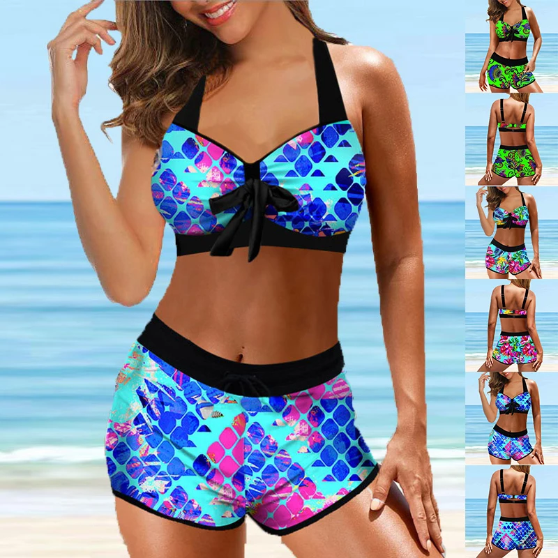 

2023 New Bikini Sexy Beach Swimwear Women's Summer Fashion Design Printed Swimwear Bikini Set Women's Two Piece Swimwear