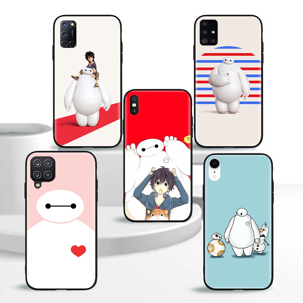 G-32 Custodia Morbida In Silicone Nero Baymax Per Iphone 11 13 12 14 Pro Max Mini