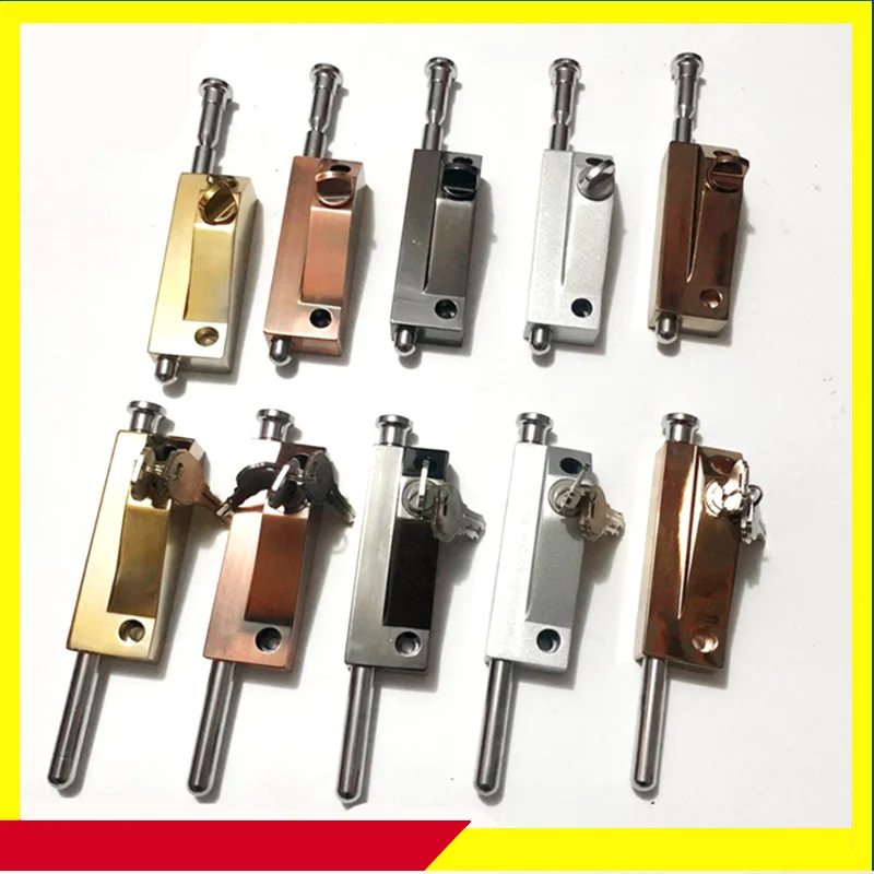 

1 set Heavy duty door bolts spring latch Sliding Revolving Door Security Lock for Hotel Office Bulding buffer Furniture Hardware