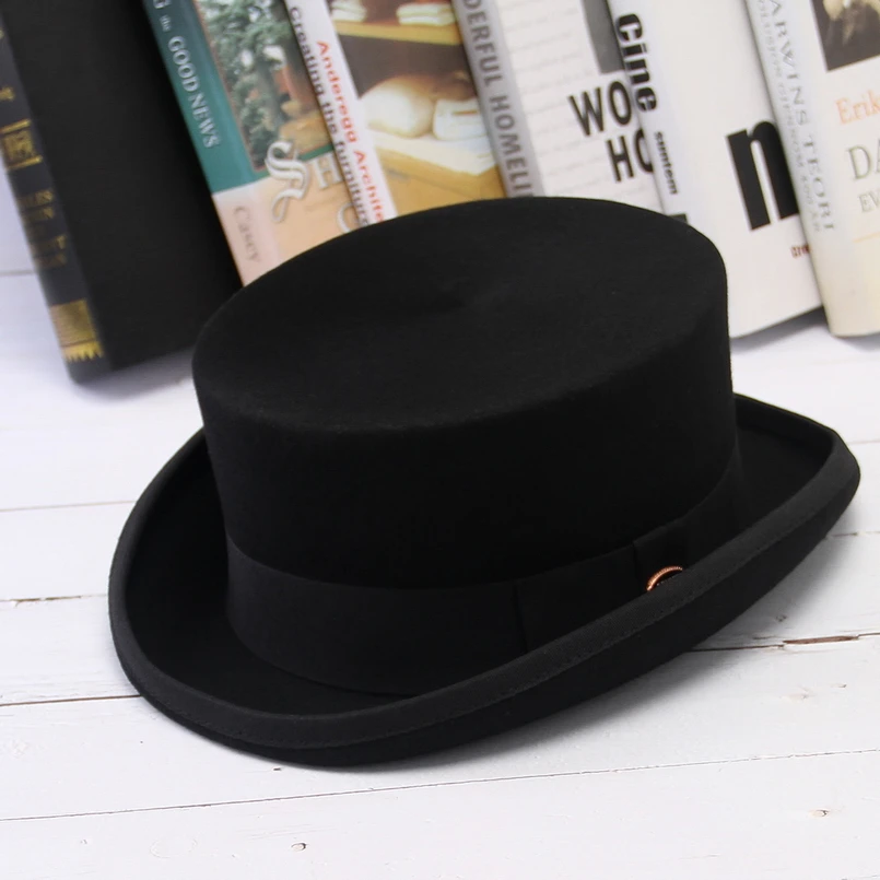 Cappello a cilindro In feltro di lana 100% per uomo donna British Wind In  europa e The Gentleman Cap Stage Performance Top Hat cappello da mago retrò  - AliExpress