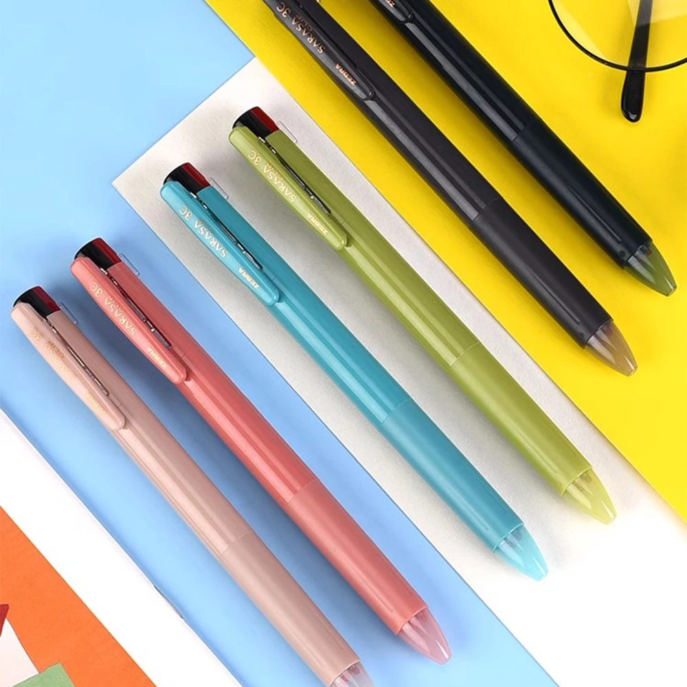 Japan ZEBRA SARASA Multi-function Pen Black, Red and Blue Three-color Module Gel Pen 0.4/5mm Office Stationery School Supplies